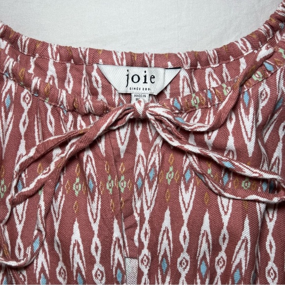 Joie Renae Split Neck Canyon Rose Short Sleeve Top - Picture 3 of 5